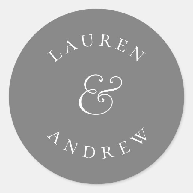 Silver Gray Minimalistisch Sticker Umschlag Aufkle (Vorderseite)