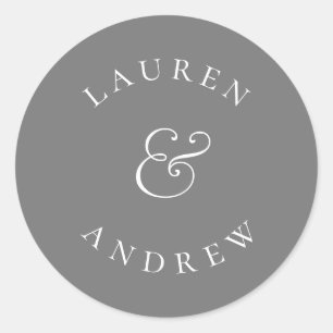 Silver Gray Minimalistisch Sticker Umschlag Aufkle