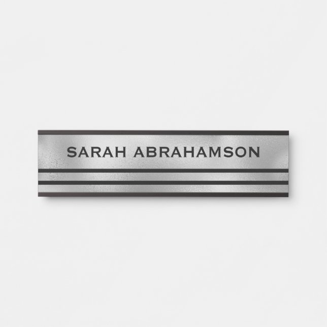 Silver Gray Modern Door Signature Name Plate Türschild (Vorderseite )