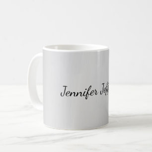 Silver Gray Modern Handwriting Your Name Kaffeetasse