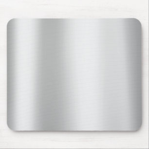 Silver Gray Monochrom Minimal Gold Metallic Steel Mousepad