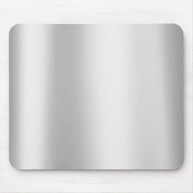 Silver Gray Monochrom Minimal Gold Metallic Steel Mousepad (Vorne)