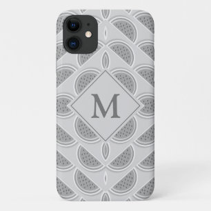 Silver Gray Monogram Watermelon Case-Mate iPhone Hülle