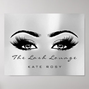 Silver Gray Name Makeup Artist Beauty Studio Lashe Poster