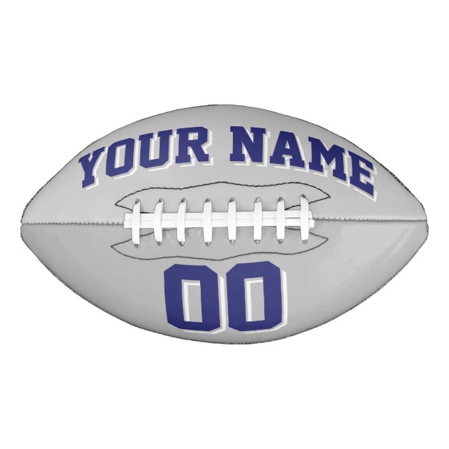 SILVER GRAY NAVUE BLAU UND WEISS Custom Football (Vorderseite)