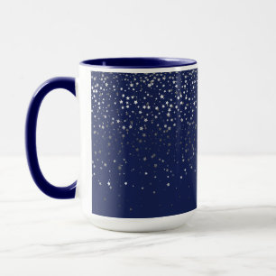 Silver-Gray Petite Stars Tasse-Mitternacht Kaffee Tasse