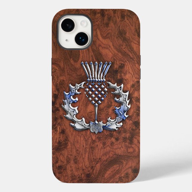 Silver Gray Scottish Thistle Dekoration Case-Mate iPhone Hülle (Rückseite)