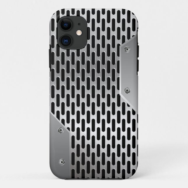 Silver Gray Shiny Metallic Look Muster Case-Mate iPhone Hülle (Rückseite)