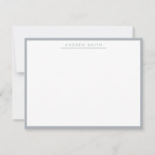 Silver Gray Simple Line Moderne Klassik Minimalist Mitteilungskarte