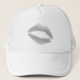 SILVER GRAY SNOWFLAKE KISS LIPS FASHION SCHÖNHEIT  TRUCKERKAPPE
