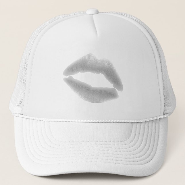 SILVER GRAY SNOWFLAKE KISS LIPS FASHION SCHÖNHEIT  TRUCKERKAPPE (Vorderseite)