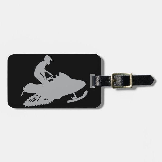 Silver Gray Snowmobiler Gepäckanhänger (Vorderseite horizontal)