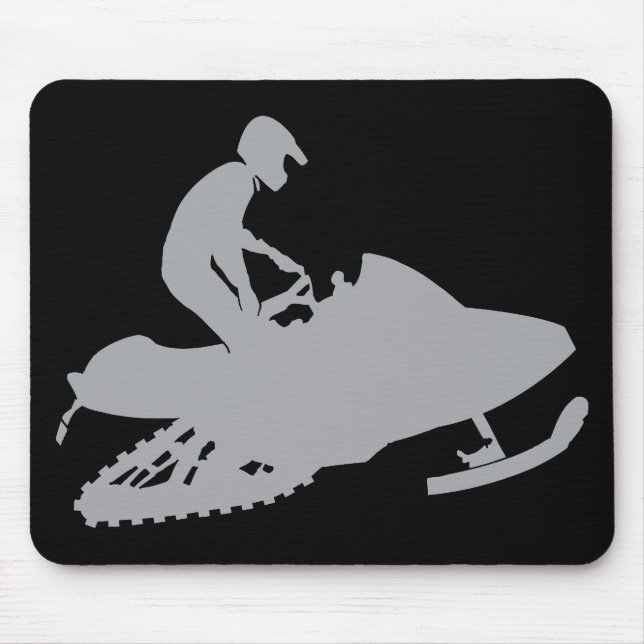 Silver Gray Snowmobiler Mousepad (Vorne)