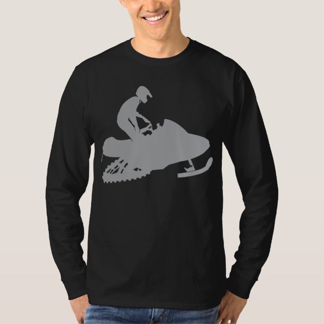 Silver Gray Snowmobiler T-Shirt (Vorderseite)