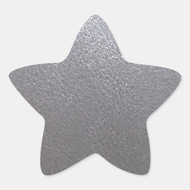 SILVER Gray Sparkle : Lederlook finish Stern-Aufkleber (Vorderseite)