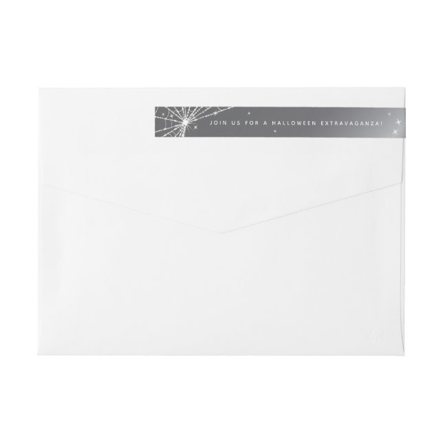 Silver-Gray Spider Web Wraparound Address Label (Rückseite)
