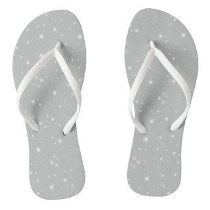 Silver Gray Starlight Flip Flops