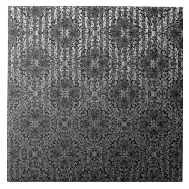 Silver Gray Striped Hollywood Regency Pattern Fliese (Vorderseite)