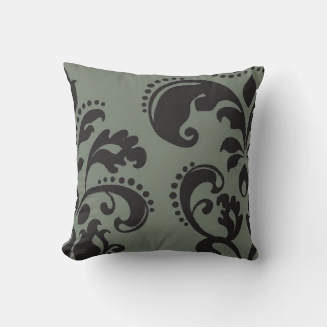 Silver Gray Swirl Dekorative Kissen (Vorderseite)