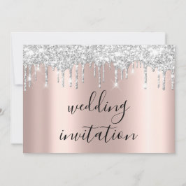 Silver Gray Tropfens Gray Black Spark Hochzeitssze Einladung