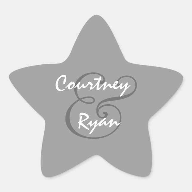 Silver Gray Umschlag Aufkleber Wedding (Vorderseite)