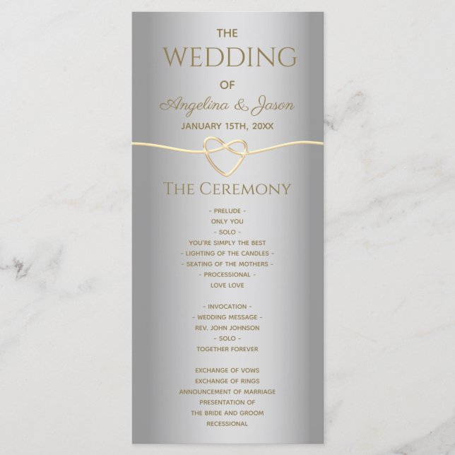 Silver Gray Wedding Programm (Vorderseite)
