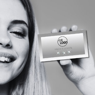 Silver Gray White Ombre Sparkling Juwelen mit Logo Visitenkarte