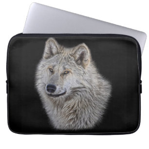 Silver Gray Wolf Wildlife Portrait Laptopschutzhülle