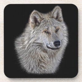 Silver Gray Wolf Wildlife Portrait Untersetzer