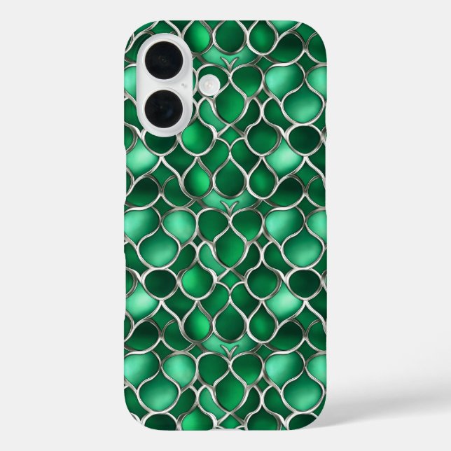 Silver Green Abstrakt Case-Mate iPhone Hülle (Rückseite)