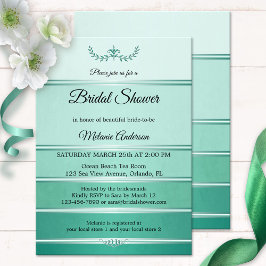 Silver Green Strip Tone auf Tone Brautparty Einladung
