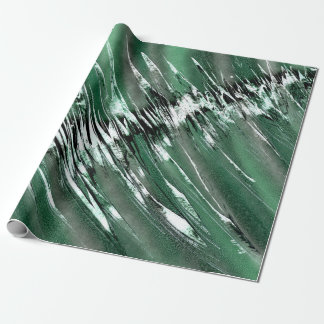 Silver Green to Black Abstrakt Geschenkpapier