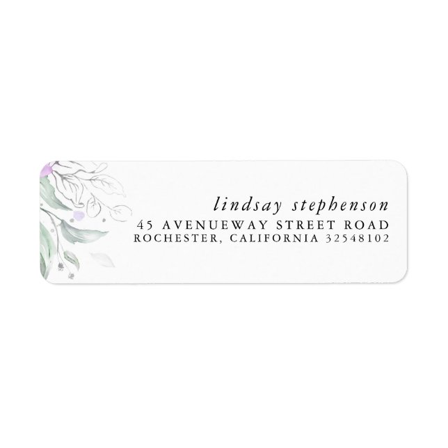 Silver Greenery Elegante Modernes Label (Vorne)