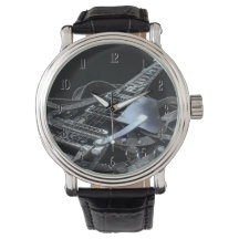 Silver Grey Electric Gitarre Wrist Watch