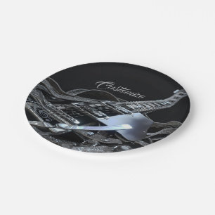 Silver Grey Electric Gitarren Paper Teller