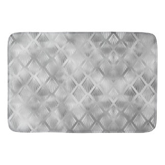 Silver Grey Geometric Abstrakt Bath Mat Badematte