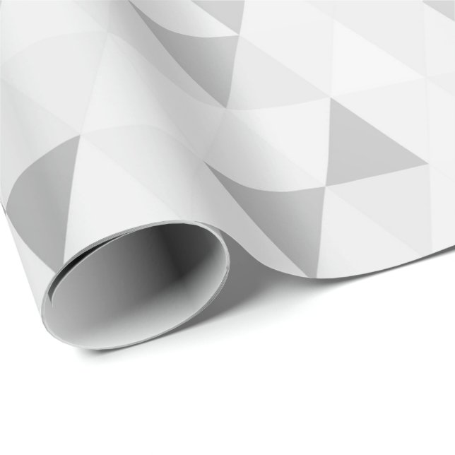 Silver Grey Geometric Diamonds Shape Geschenkpapier (Rolleneckpunkt)