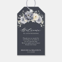 Silver Grey Ivory Floral Winter Wedding Welcome G