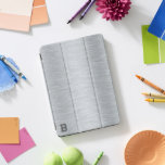 Silver Grey Metallic Texture Monogram iPad Pro Cover<br><div class="desc">Silber graues Bild mit metallischer Textur,  gebürstetes Aluminium-Aussehen mit einem angepassten Monogramm. Einfaches,  minimalistisches Design.</div>