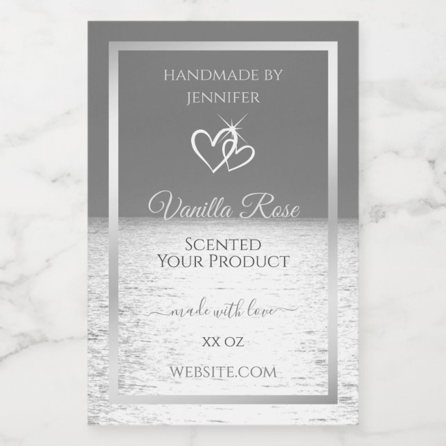 Silver Grey Ocean Sunset Product Packaging Labels Lebensmitteletikett (Einzelnes Label)