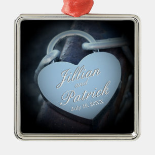 Silver Grey Padlock Chain Link Liebhaber Silbernes Ornament