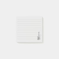 Silver Guitar Post-it Note