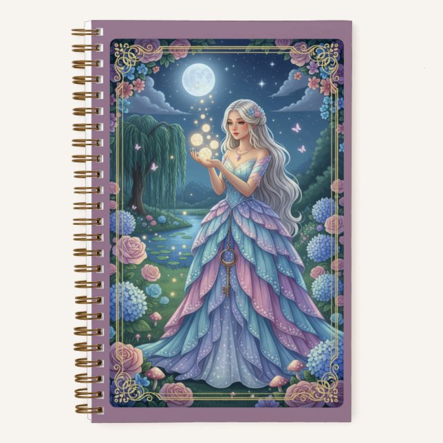 Silver Hair Fairy & Shimmering Petal Gown Journal Notizbuch (Vorderseite)