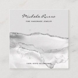 Silver Handmade QR Code Schmuckkarten Telefonnummerkarte