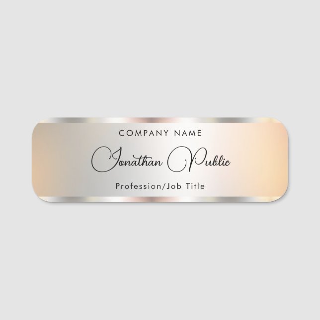 Silver Handwriting von Skriptvorlagen für Imitate  Namensschild (Vorderseite)