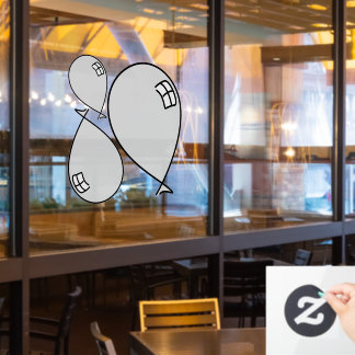 Silver Happy Balloons Drei Größen Fensterheber Fensteraufkleber