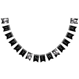 Silver Happy New Year Wimpelkette