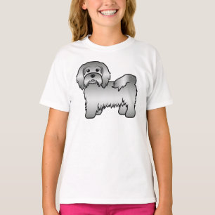 Silver Havanese Niedlich Cartoon Dog Illustration T-Shirt