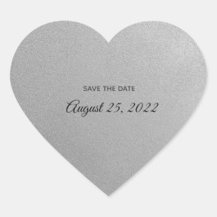 Silver Heart mit Text-Stickern Herz-Aufkleber