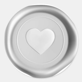 Silver Heart Wax Siegel Hochzeitskleber Runder Aufkleber